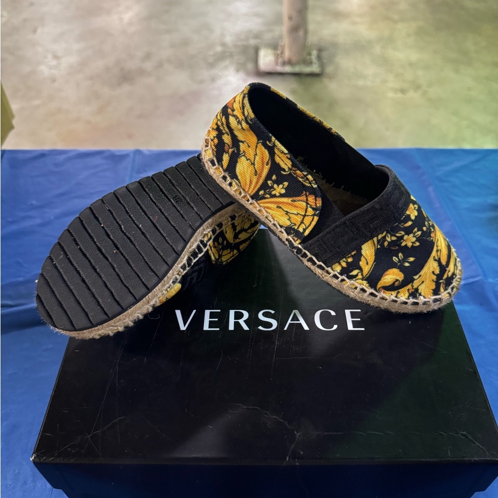 Versace Kids Barocco-print canvas espadrilles